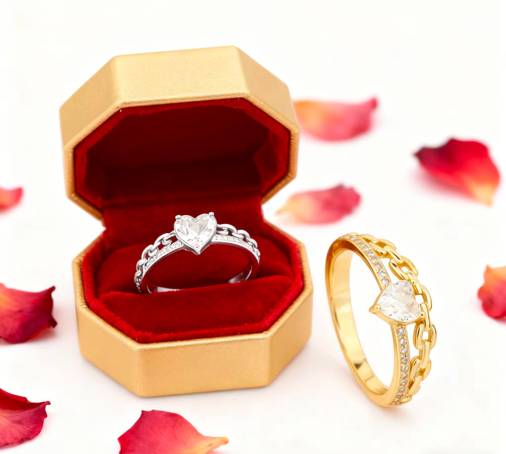Hearts in Link Ring - $39.99